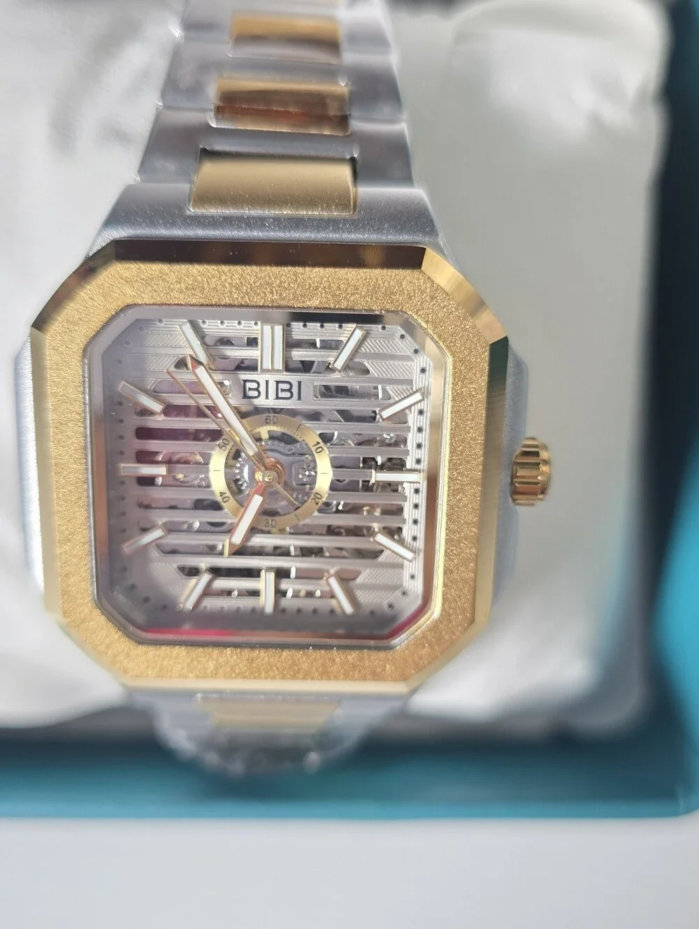 343. BiBi Two-Tone Gold and Silver Skeleton Watch